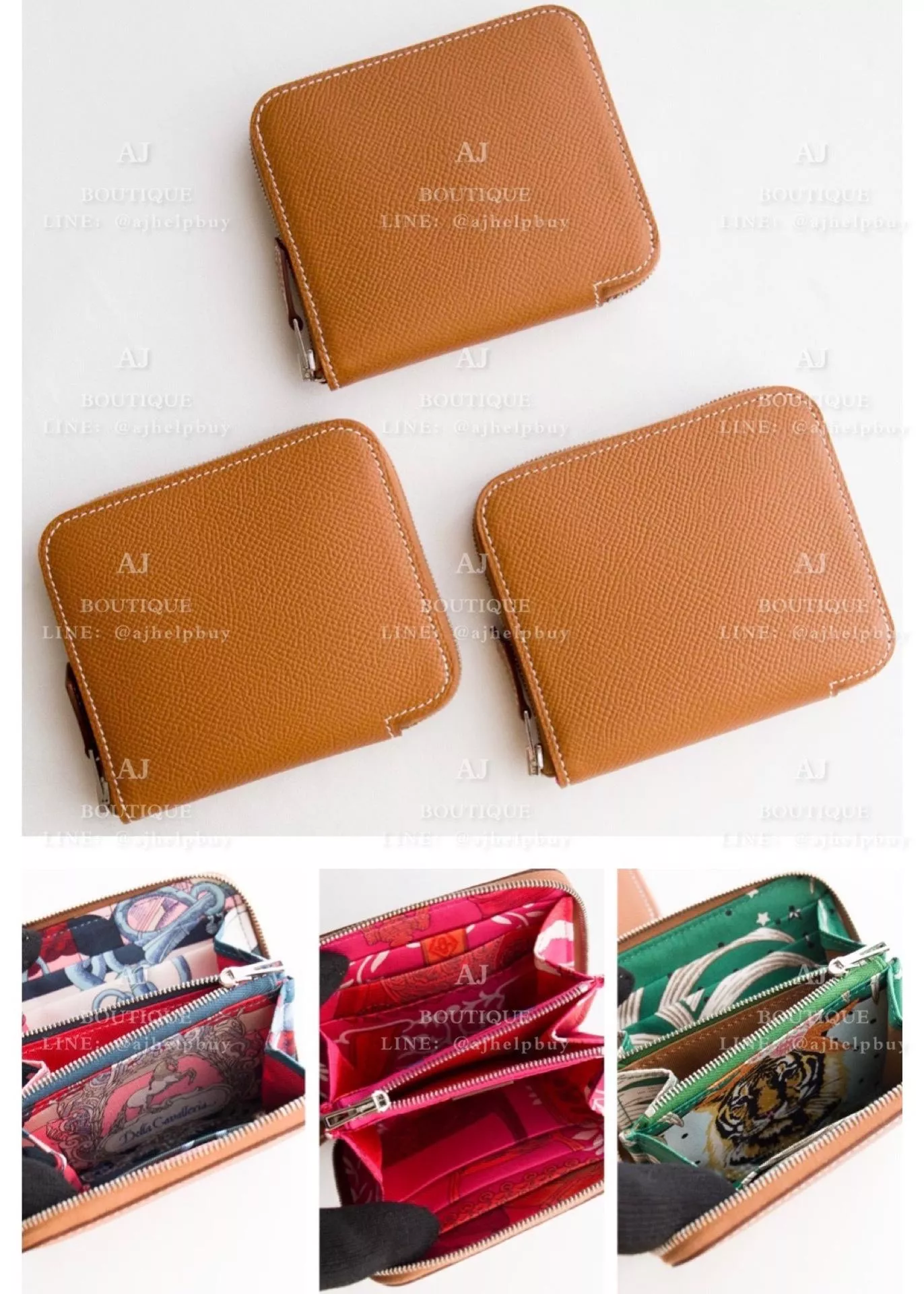 Hermes 絲巾短夾 Gold焦糖 代購照片