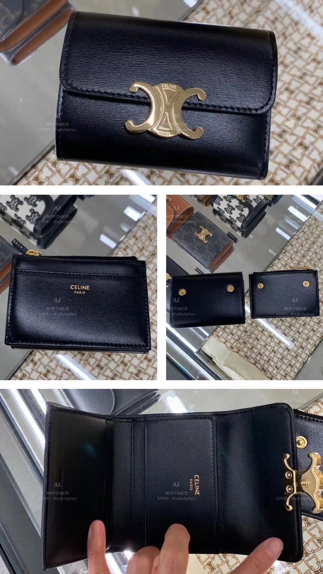 Celine 新款三摺短夾 黑色 代購照片