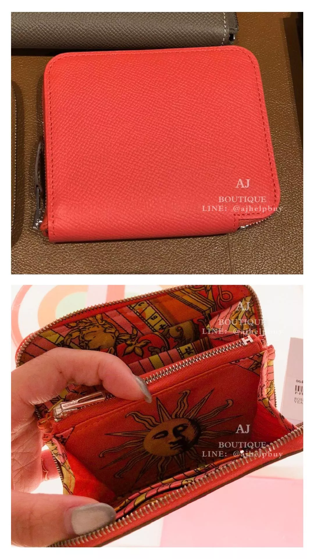 Hermes 絲巾短夾 太陽內裡 代購照片
