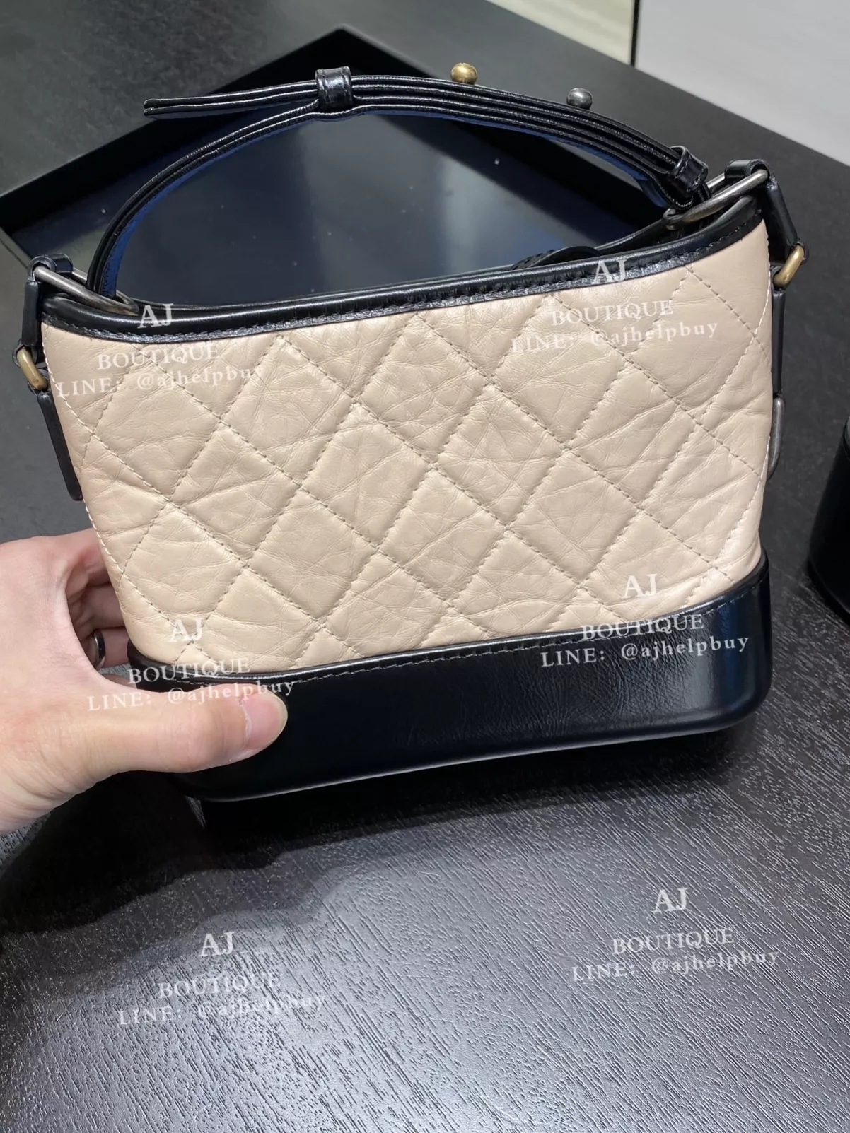 Chanel 流浪包小款 米黑 代購照片
