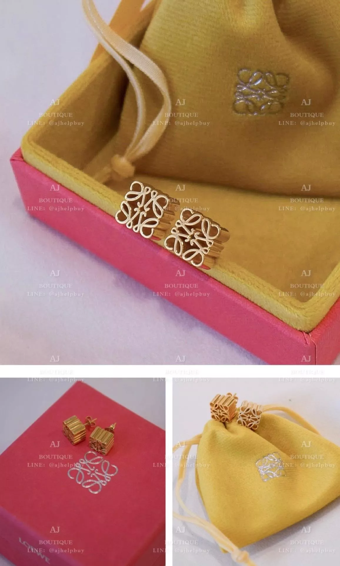Loewe 經典雕花 針式耳環 代購照片