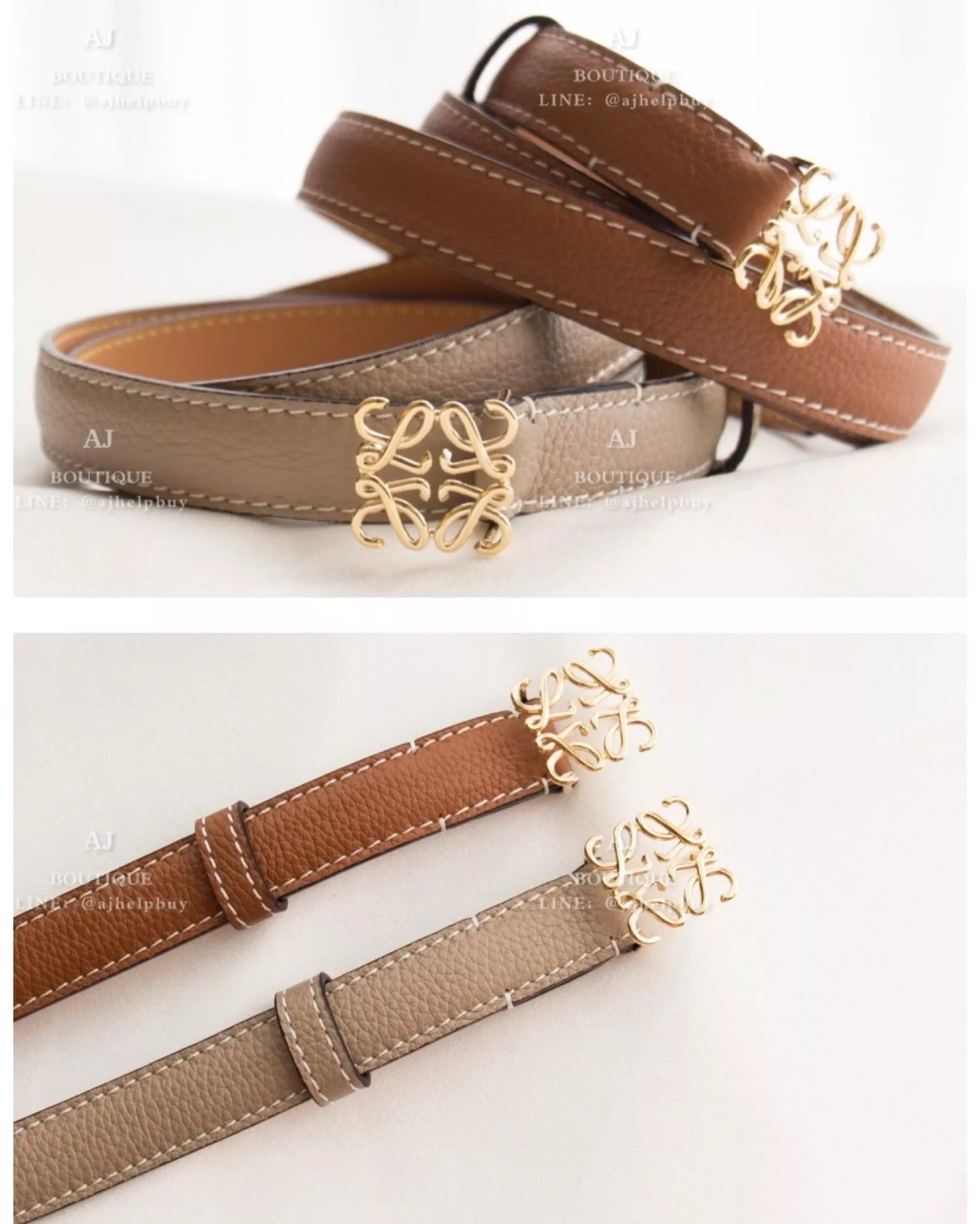 Loewe 雕花皮帶 2Cm 代購照片
