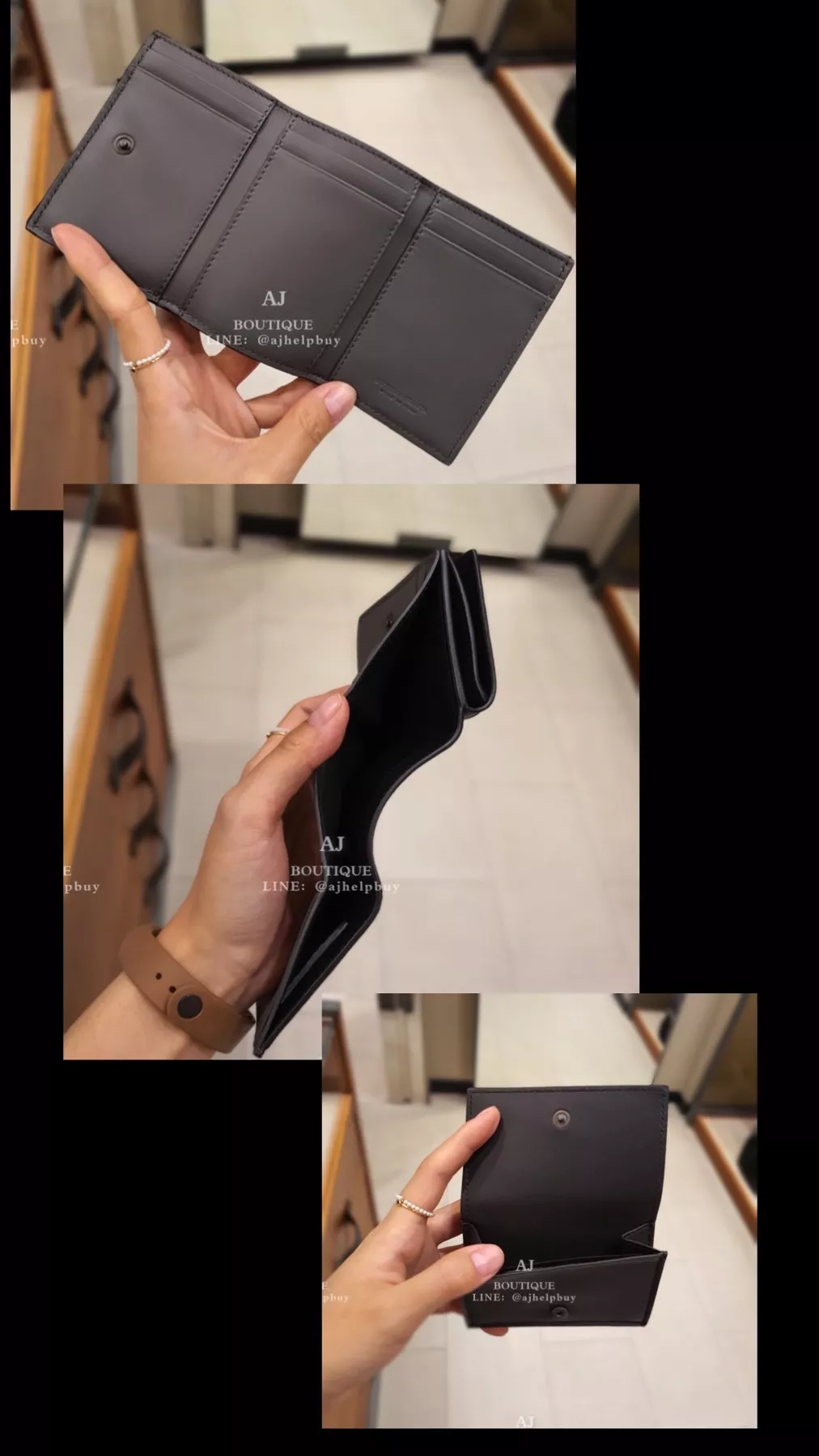 Bv Bottega Veneta 迷你短夾 黑色 代購照片2