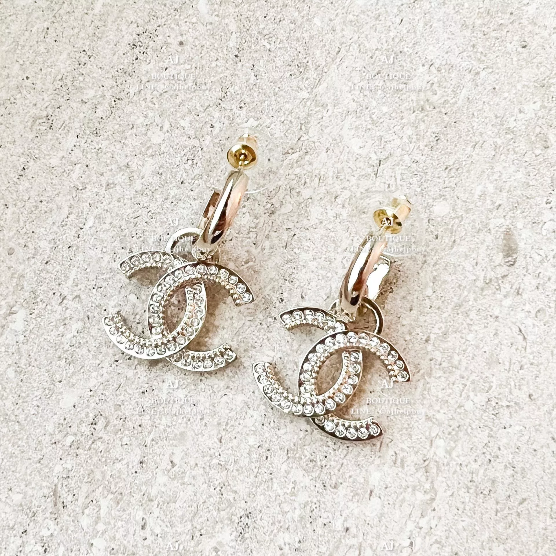 Chanel 針式耳環 淡金 代購照片