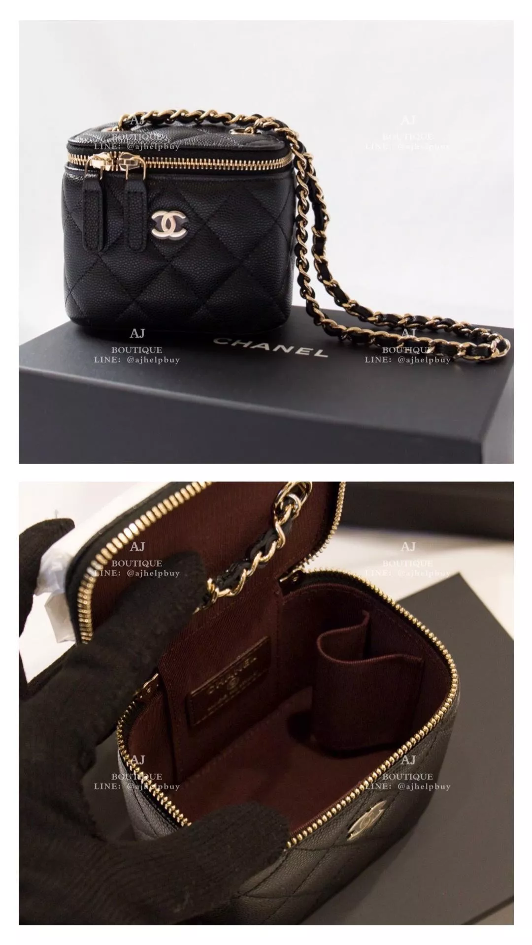 Chanel 小方盒 黑色 代購照片