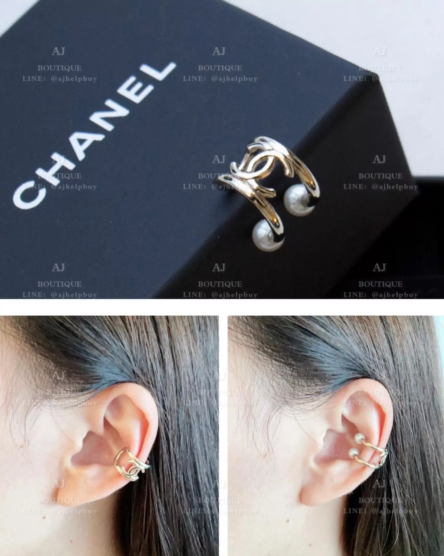 Chanel 經典雙C 兩用耳扣 淡金 代購照片