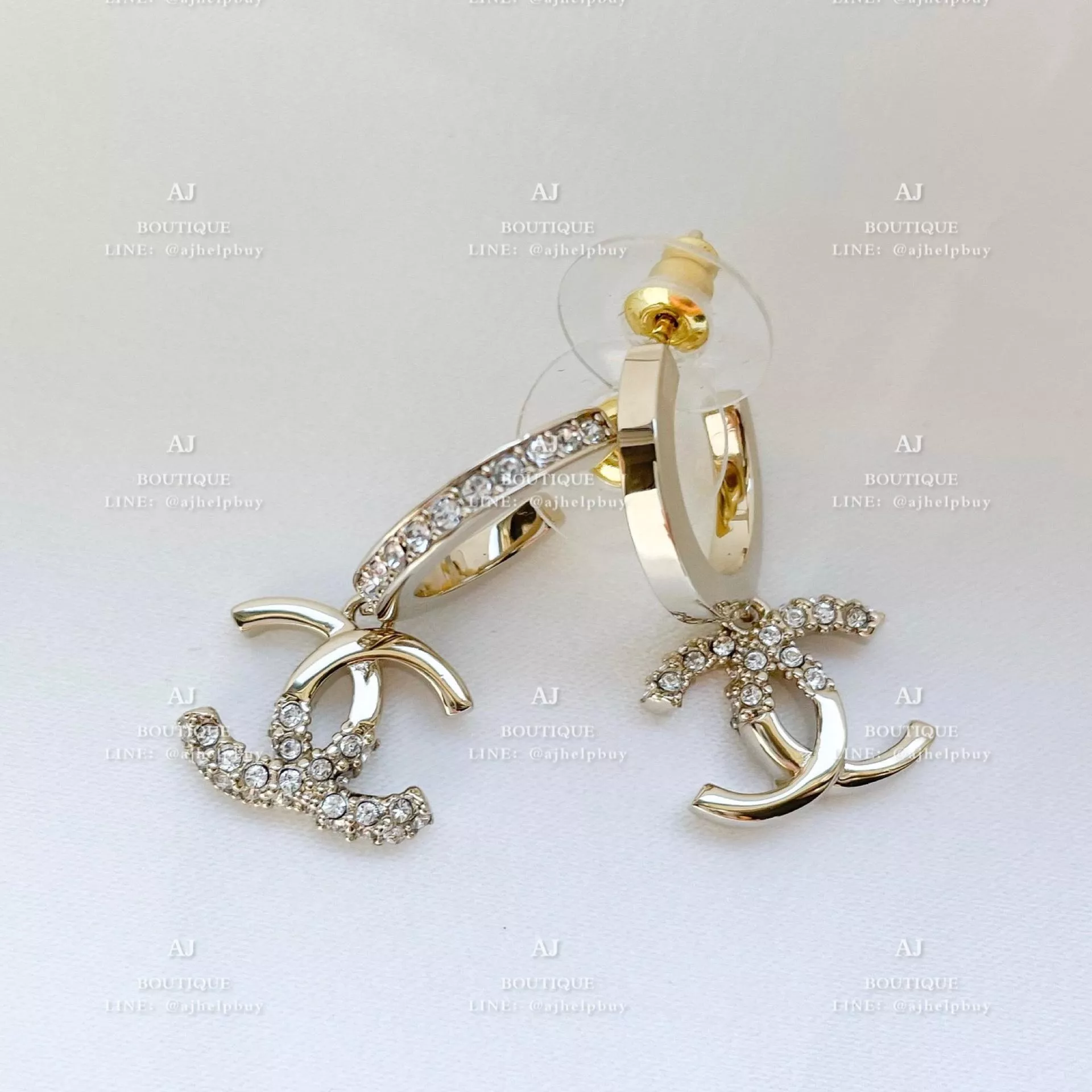 Chanel 針式耳環 淡金 代購照片