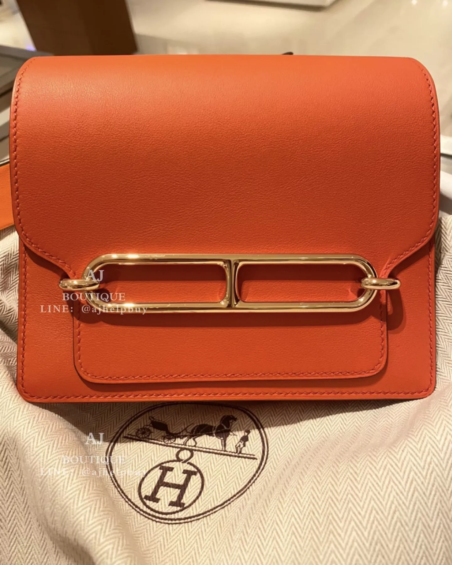 Hermes Mini Roulis 淡金釦 代購照片