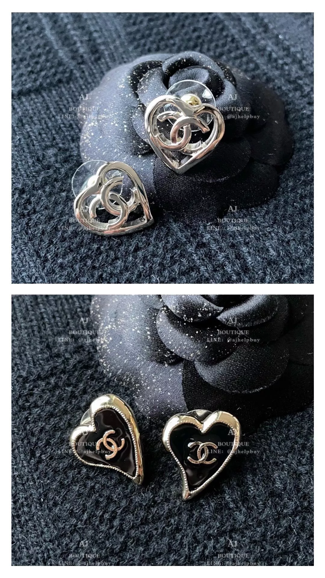 Chanel 針式耳環 愛心款 淡金 代購照片