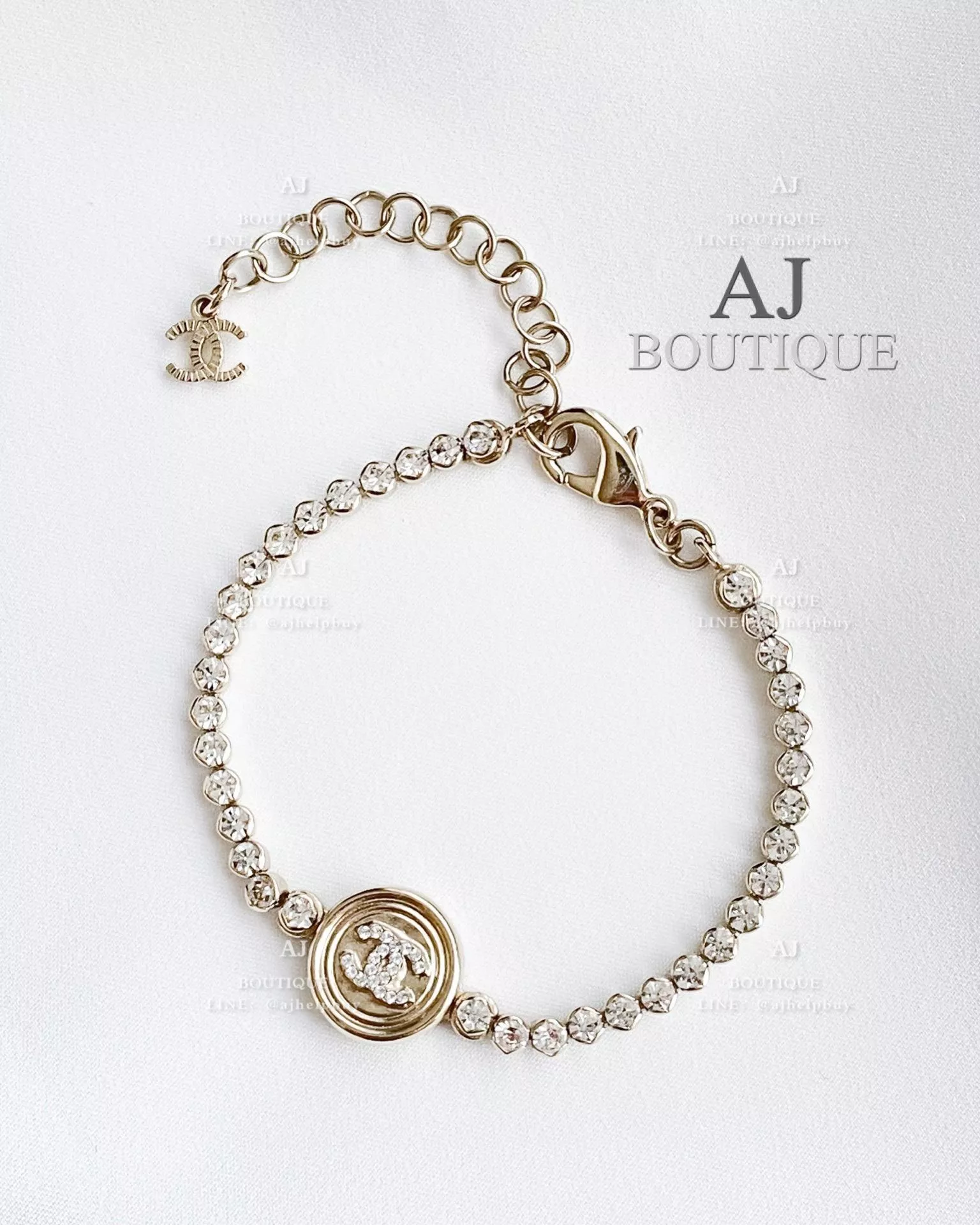 Chanel 手鍊 滿鑽造型 淡金色 代購照片