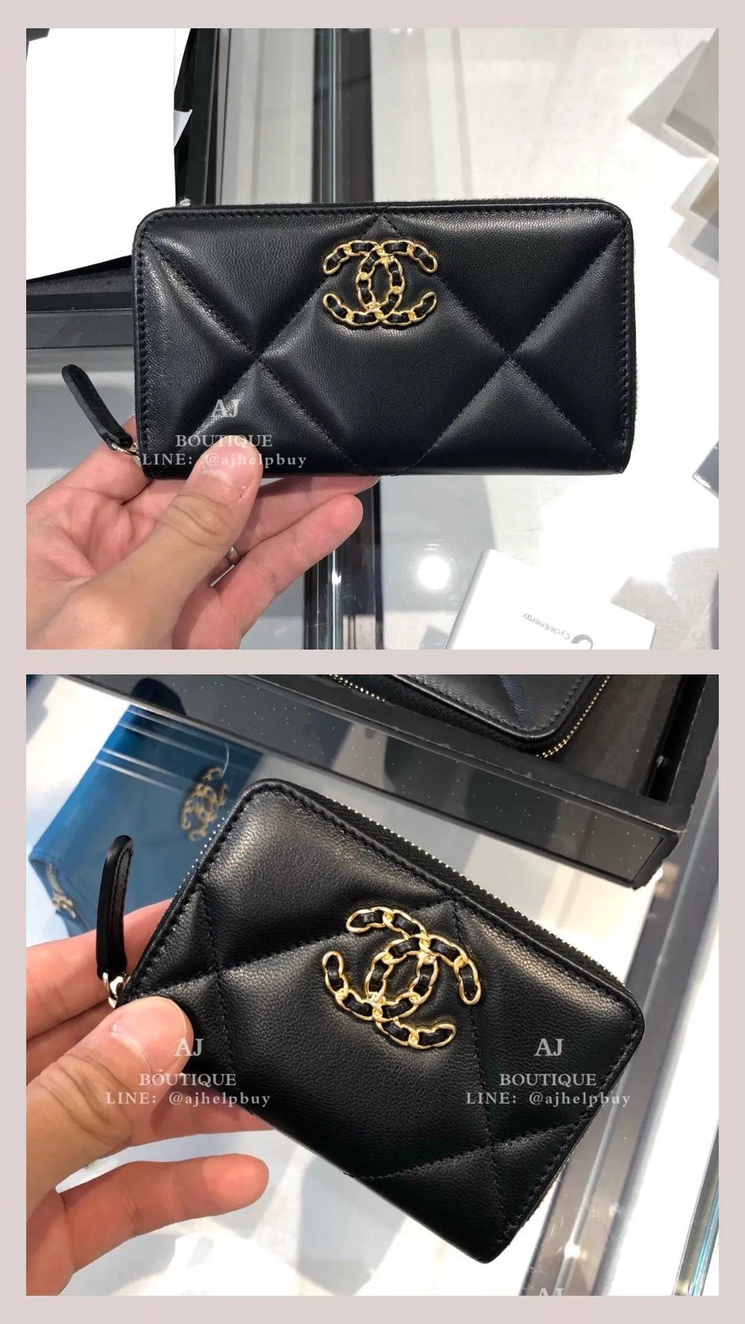 Chanel 19 黑色小皮 代購照片