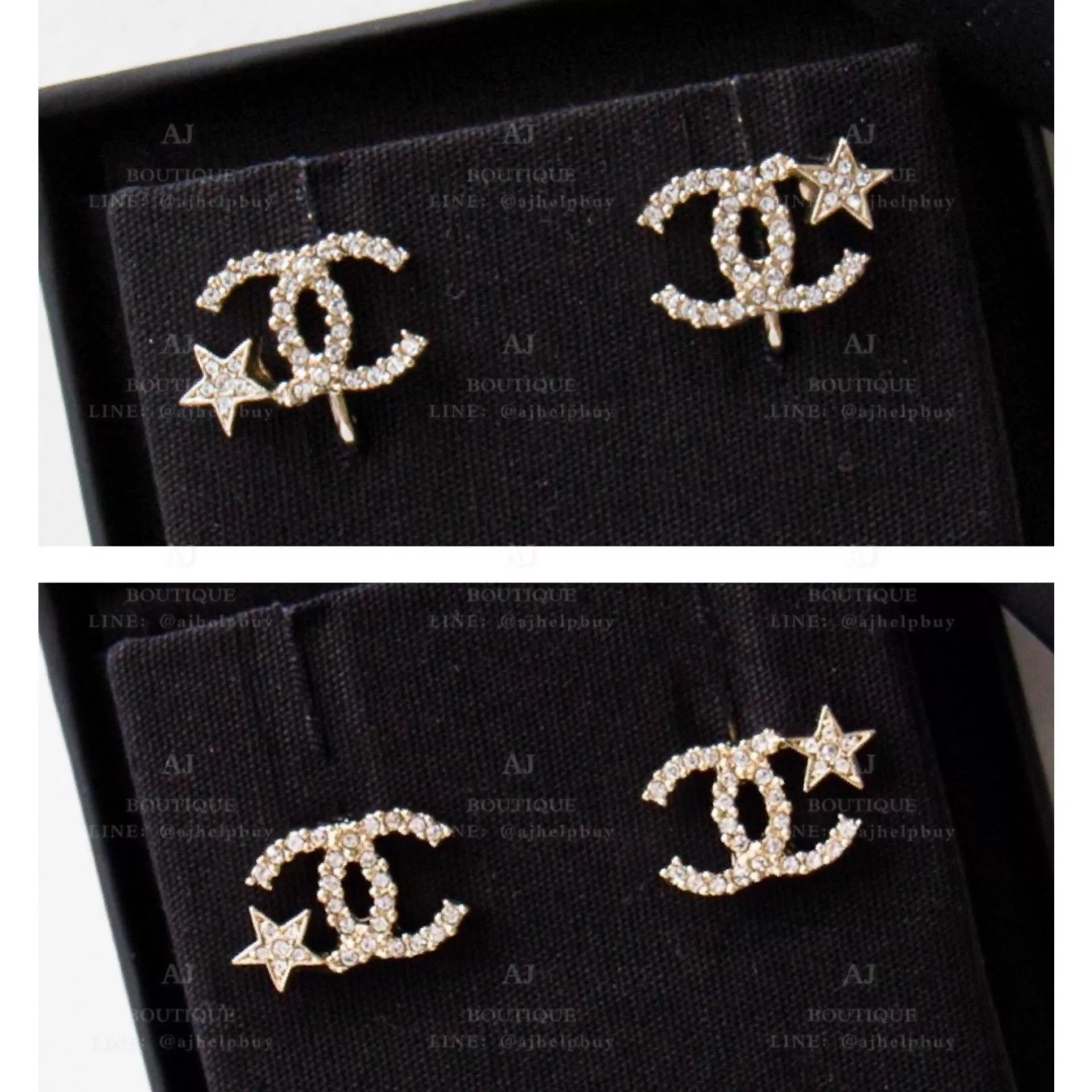 Chanel 星星 雙C耳環 淡金色 代購照片