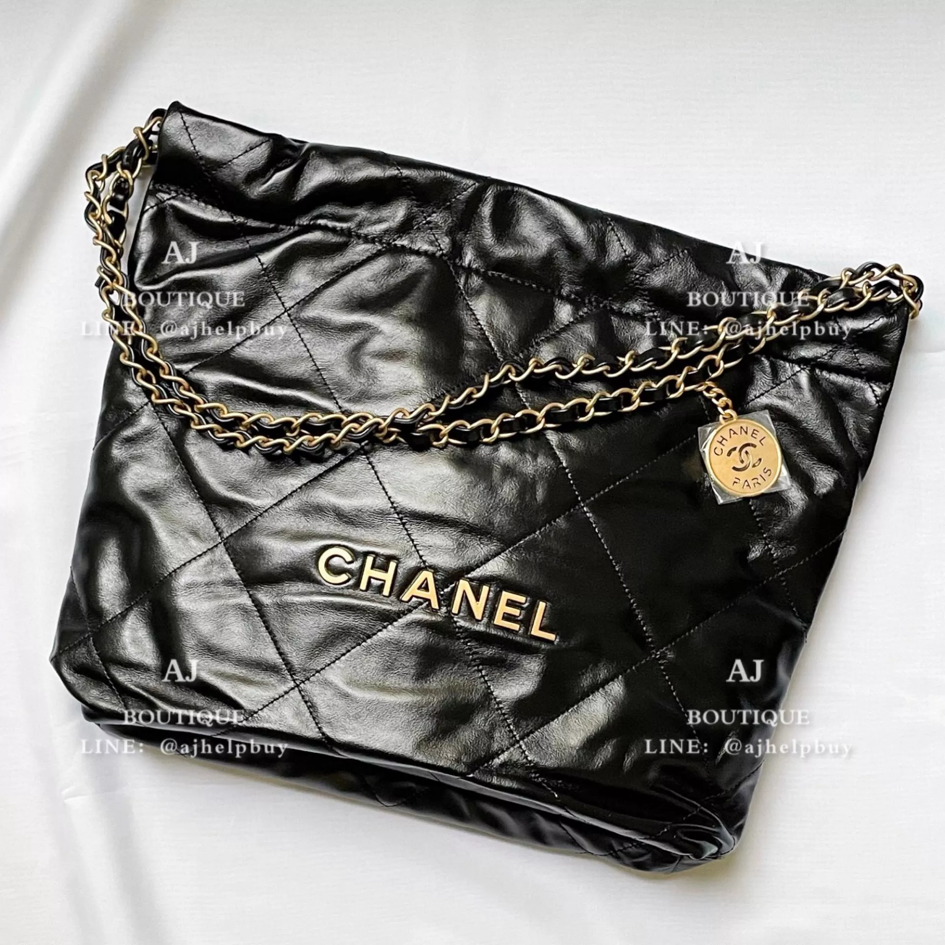 Chanel 22 小款 黑色金字 代購照片