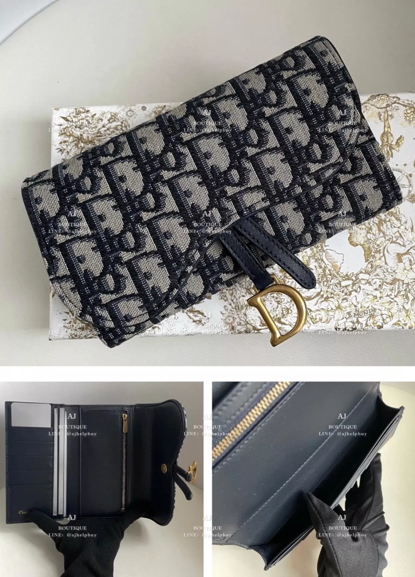 Dior 深藍老花 長夾 代購照片