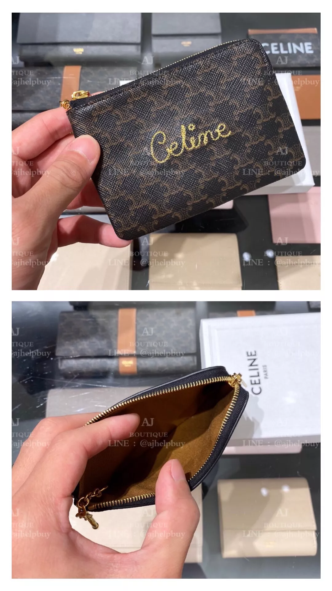 Celine 鑰匙零錢包 繡字款 代購照片