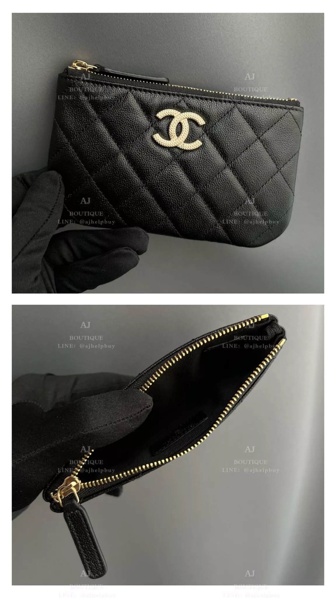 Chanel 大雙C 一字拉鍊錢包 代購照片
