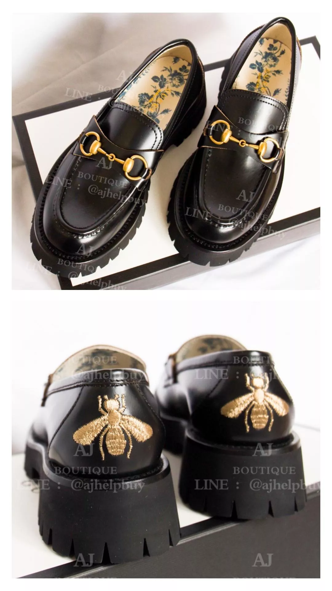 Gucci Horsebit 蜜蜂厚底鞋黑色 ☑️客訂分享 代購照片