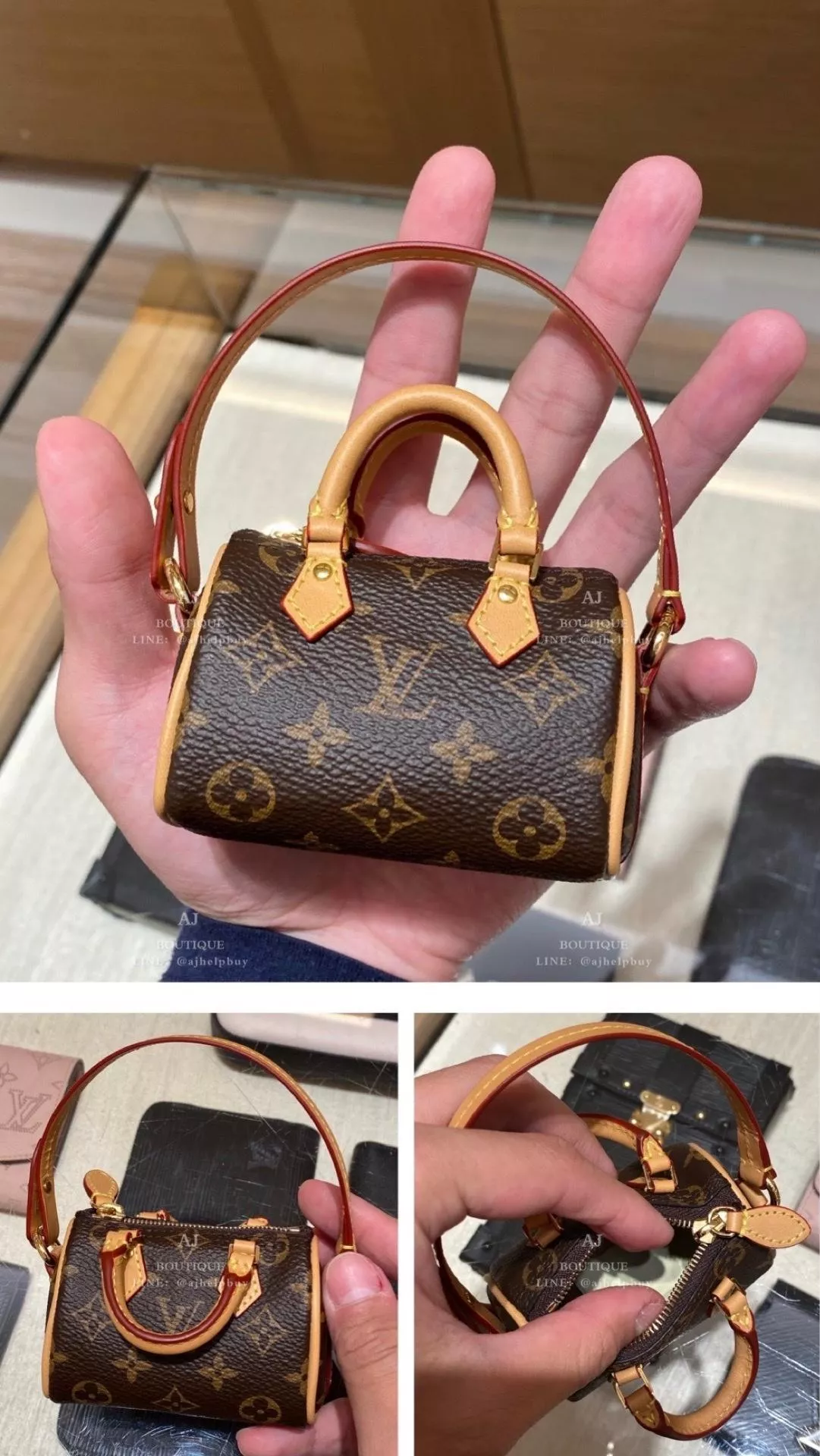Lv Louis Vuitton Micro Speedy 零錢包吊飾 代購照片