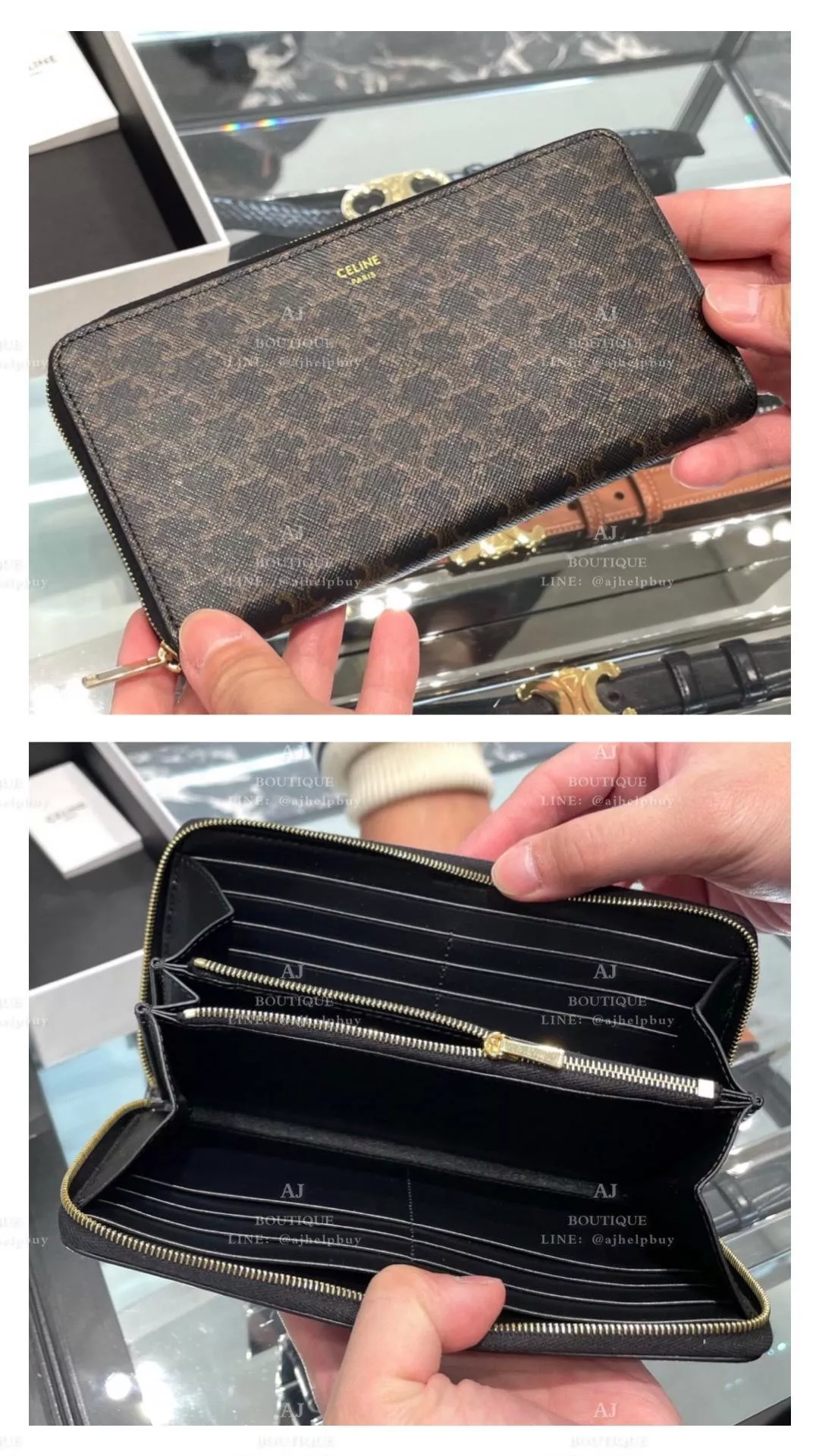 Celine 老花拉鍊長夾 代購照片