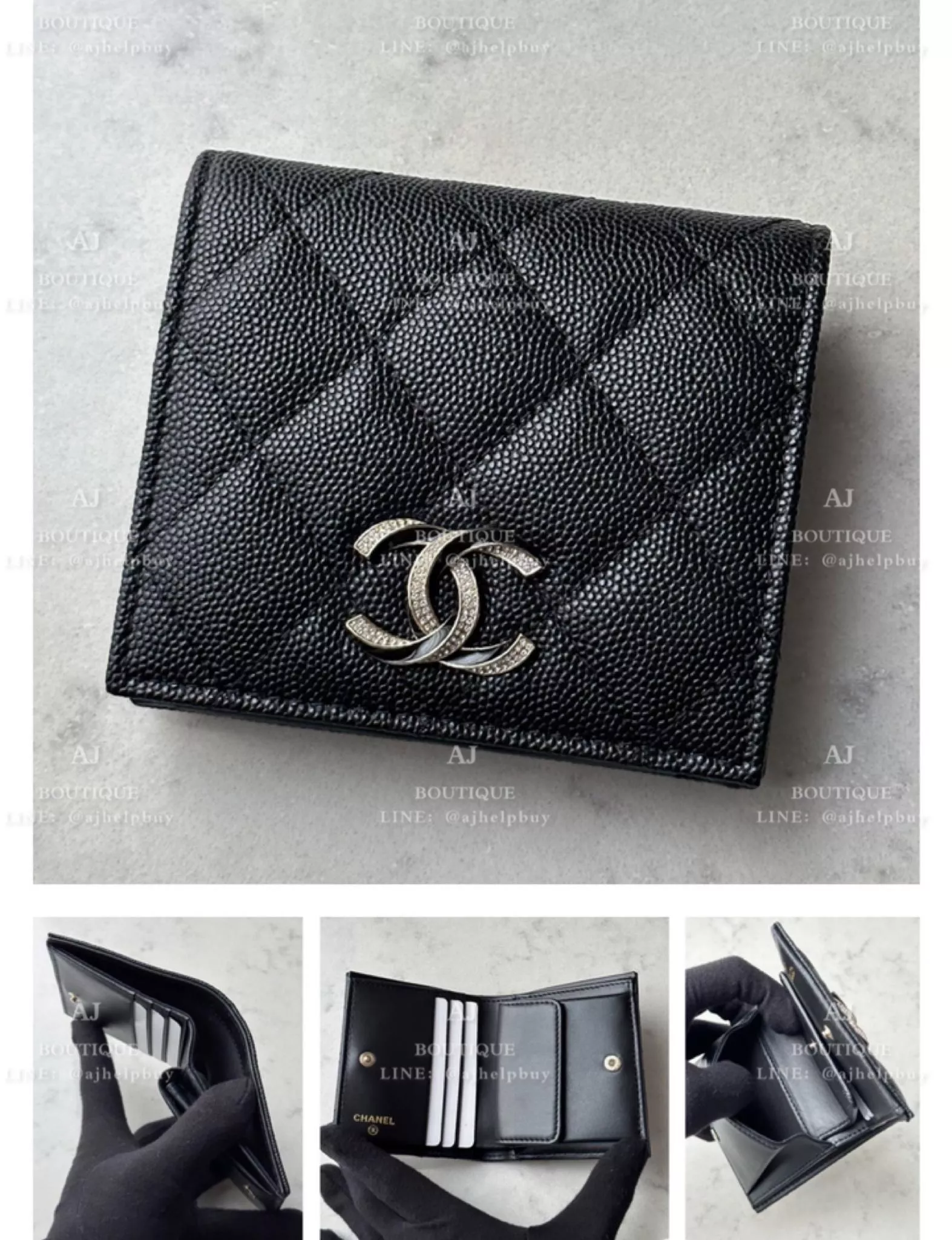 Chanel 釦式對開短夾 代購照片