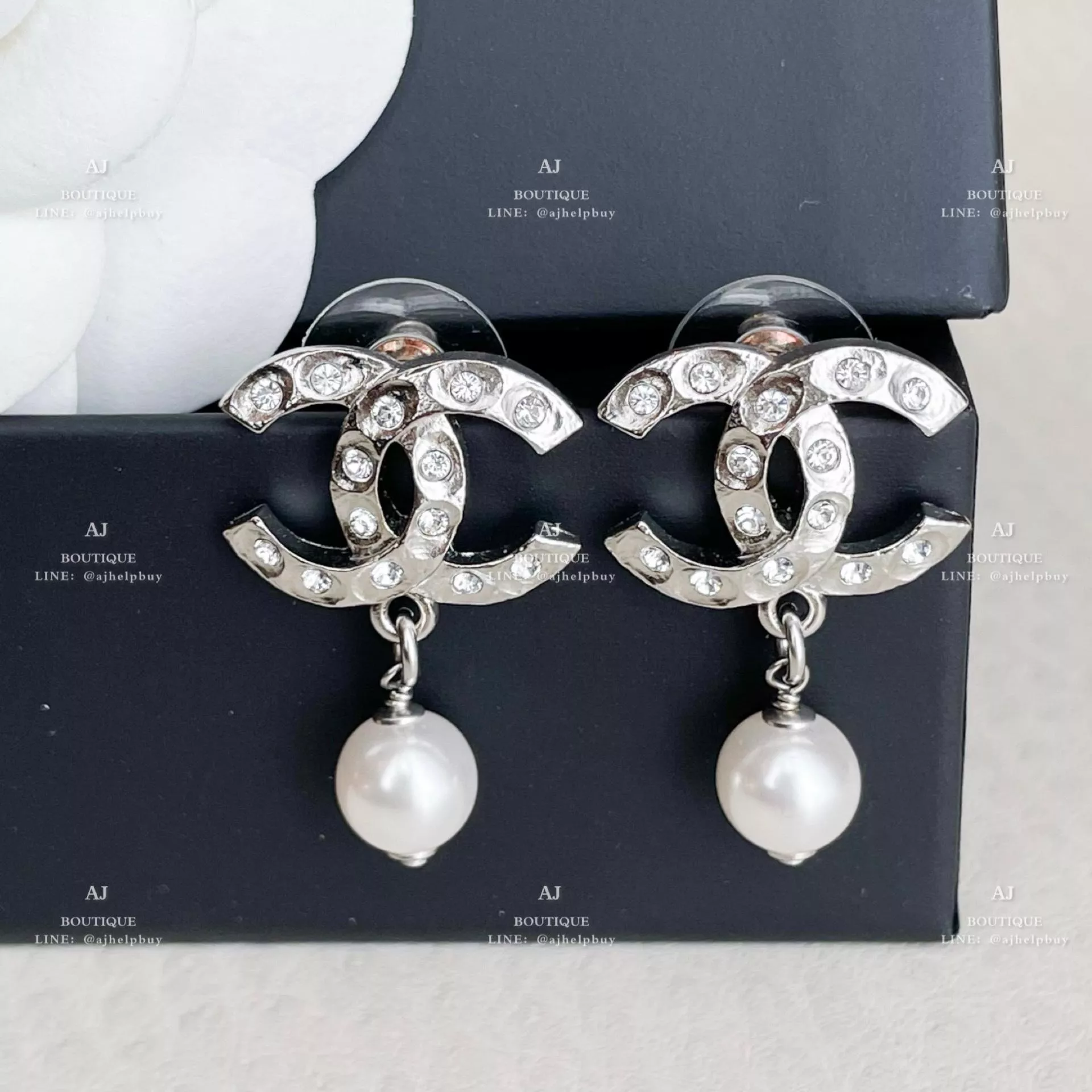Chanel 針式耳環 白金 代購照片