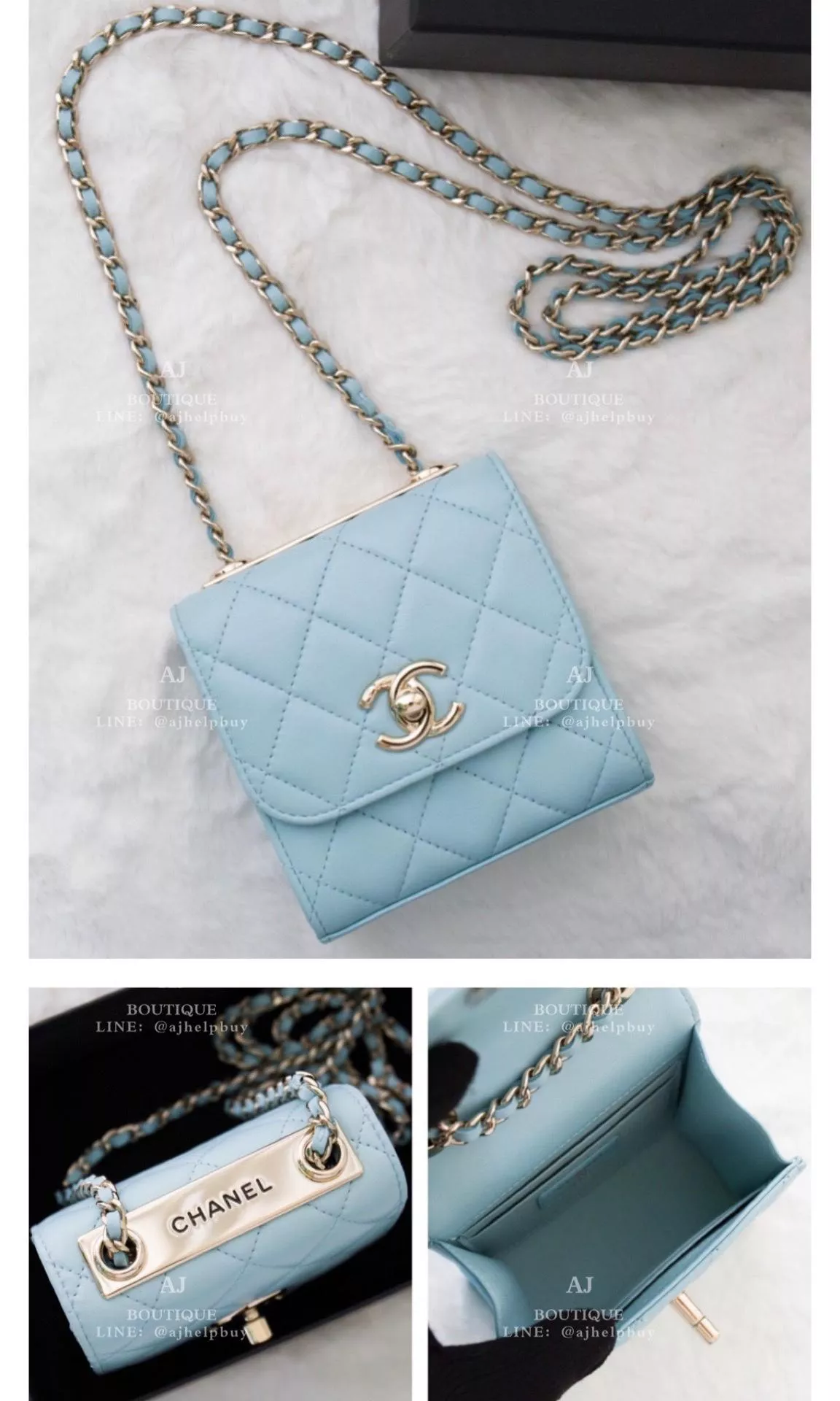Chanel Trendy Cc Mini 水藍色 代購照片