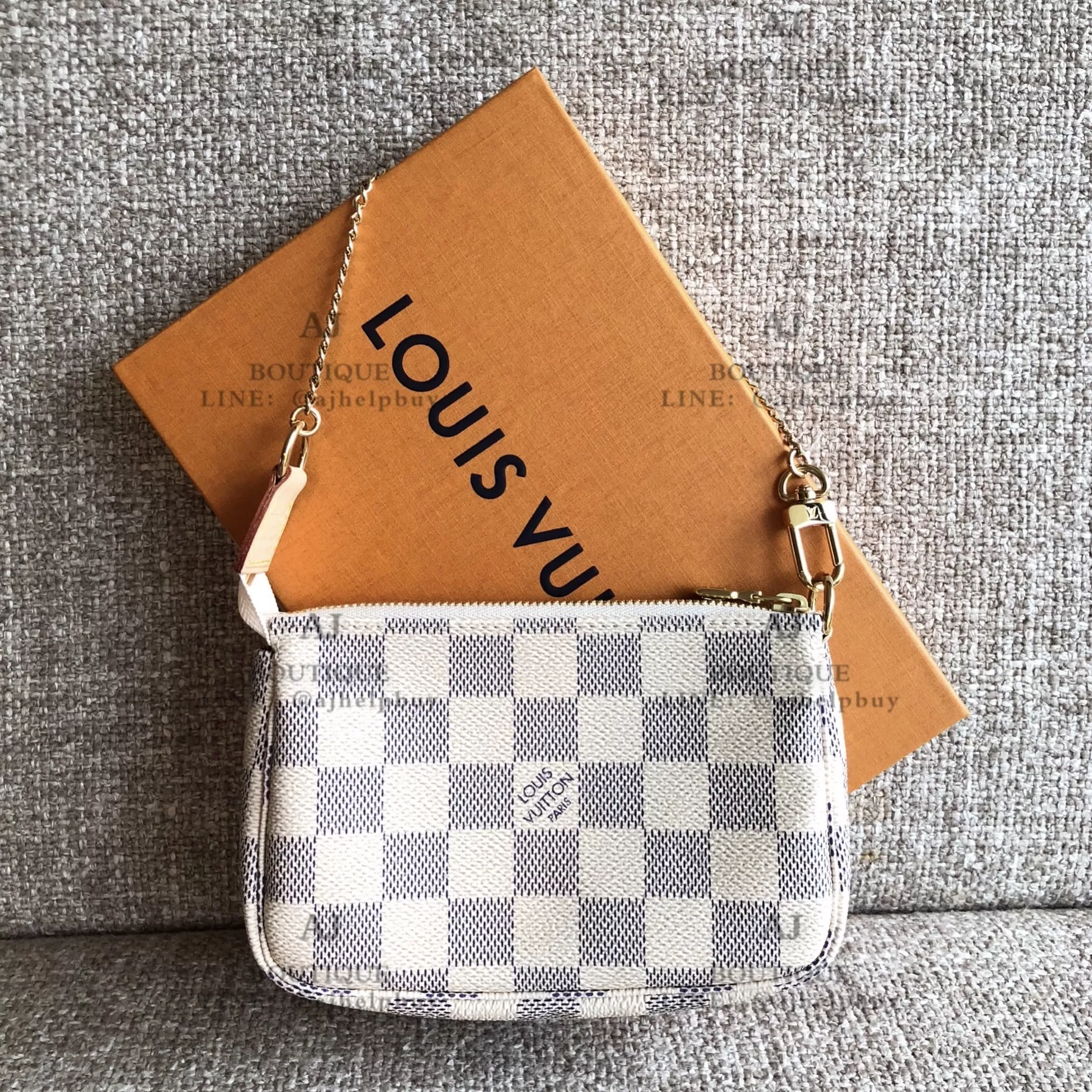 Lv Louis Vuitton Ev 200510 迷你麻將包 白棋盤格 代購照片