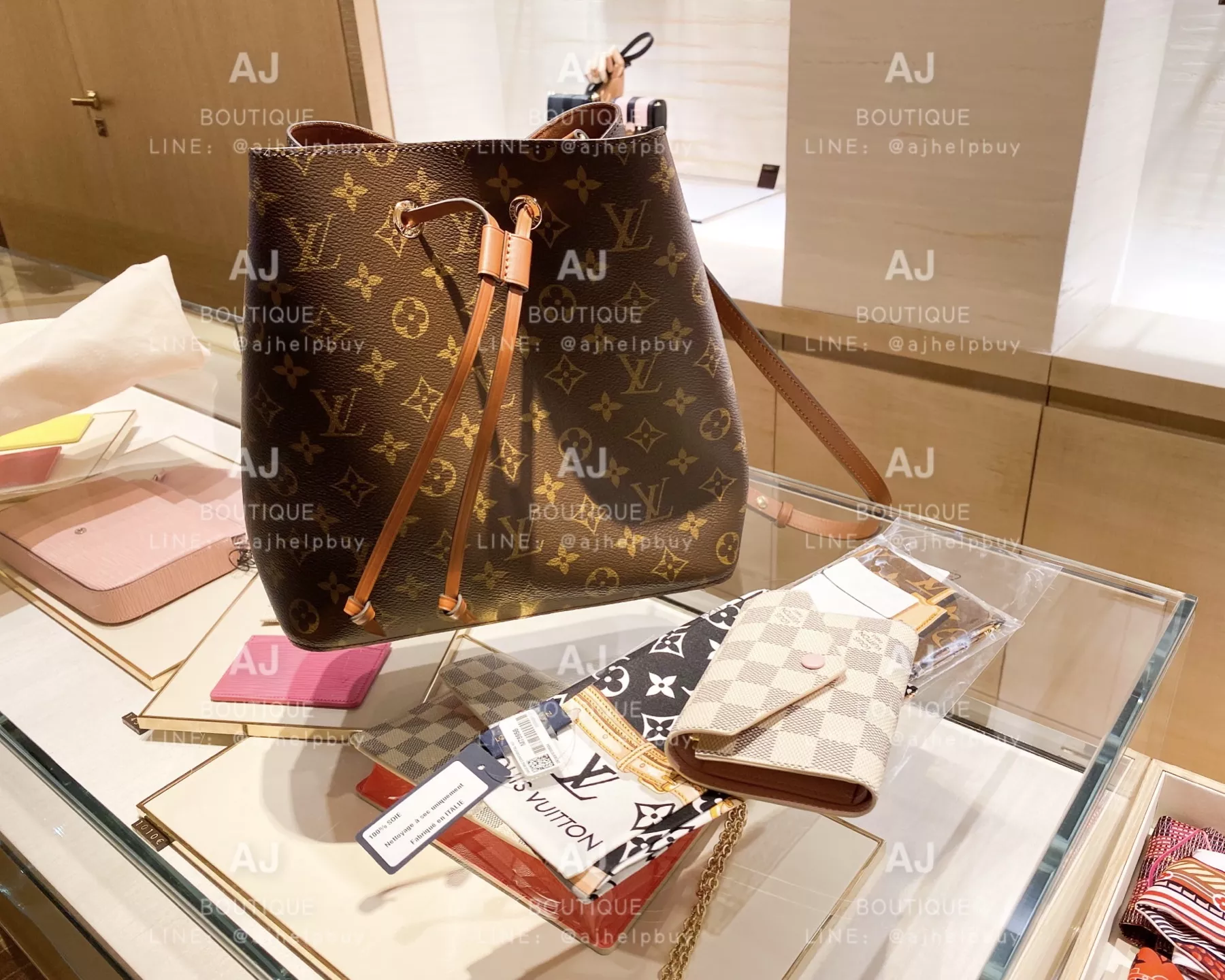 Lv Louis Vuitton 老花水桶包 焦糖抽繩款 代購照片