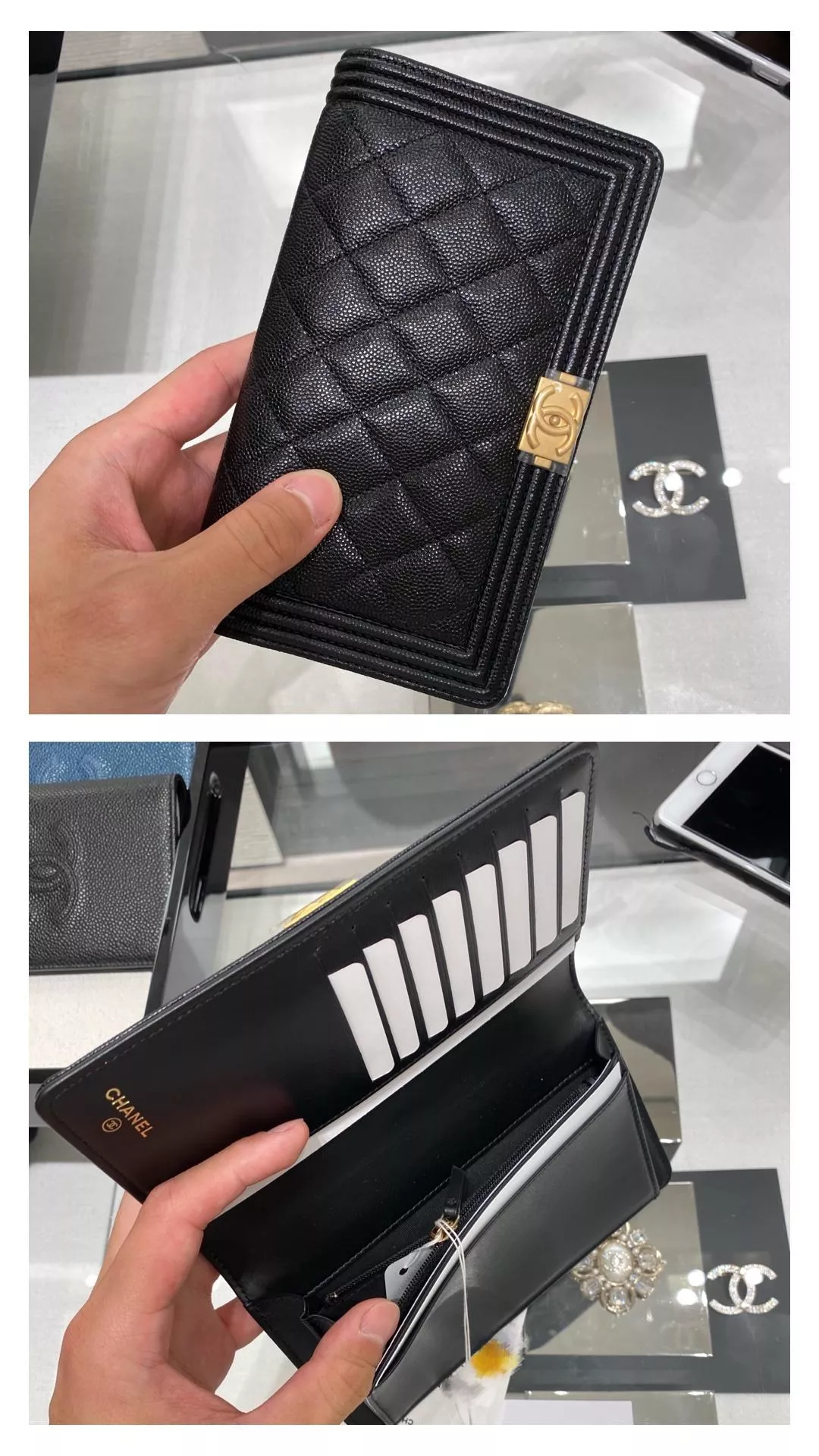 Chanel Boy對開長夾 代購照片