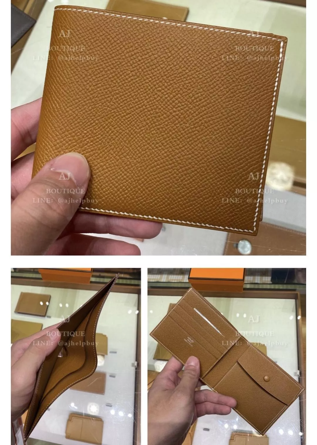 Hermes 男款全皮短夾 零錢袋款 代購照片